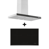 (BUNDLE)BOSCH DWB97BK61T Wall-mounted cooker hood (90cm) + Bosch BOSCH PMI82560VN Induction hob (78 cm)